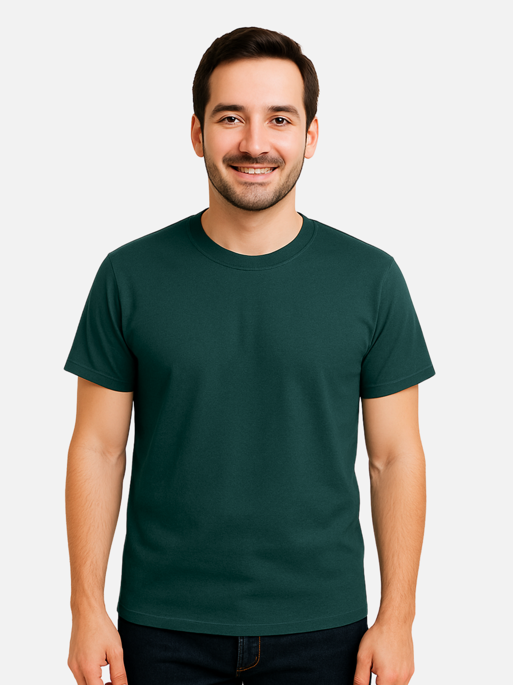 Essential Basic Plain T-Shirt - Forest Green