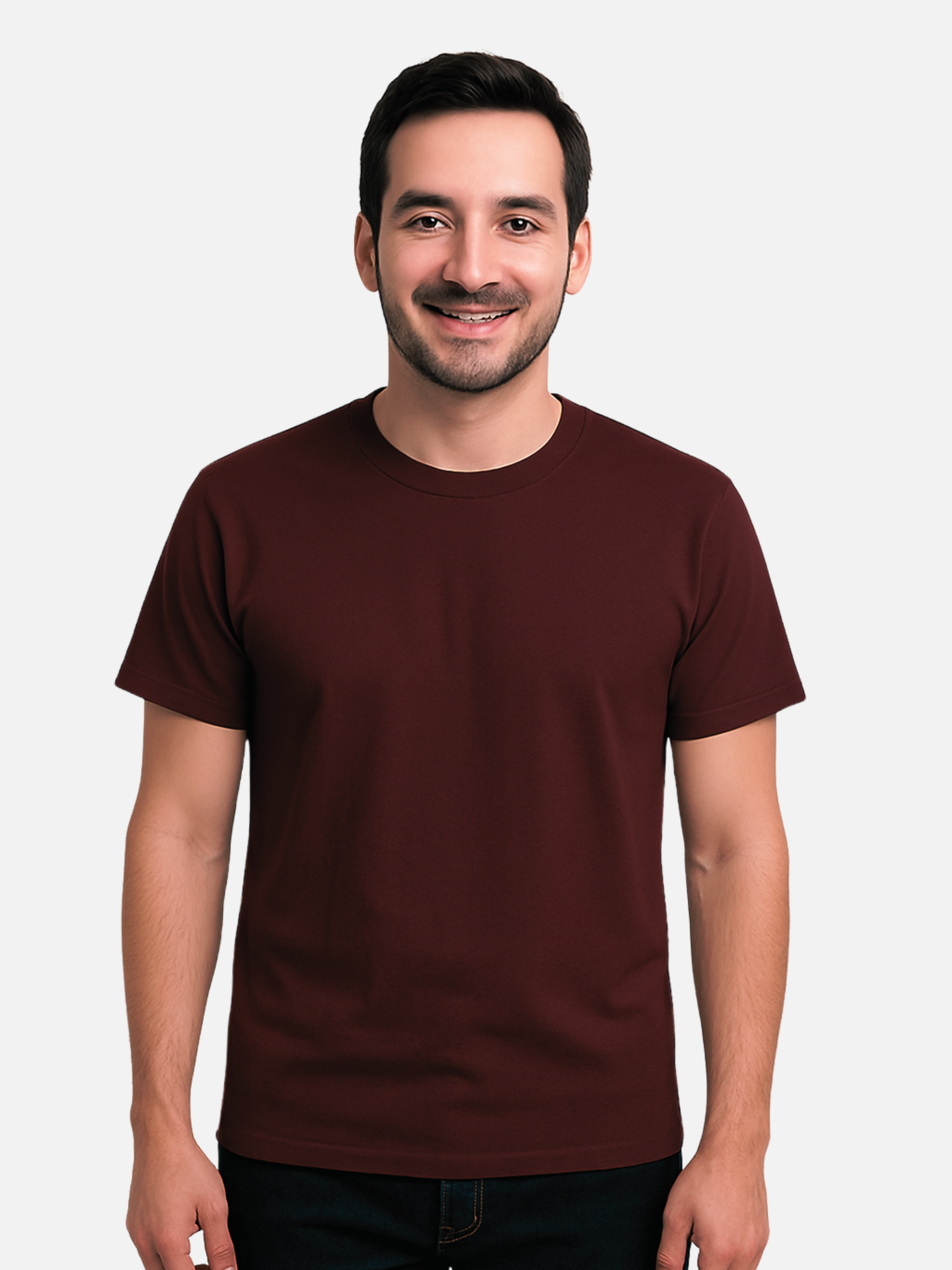 Essential Basic Plain T-Shirt -Wine