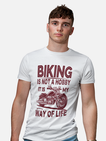 "Biking Is Not a Hobby, It's My Way of Life" Biker T-Shirt