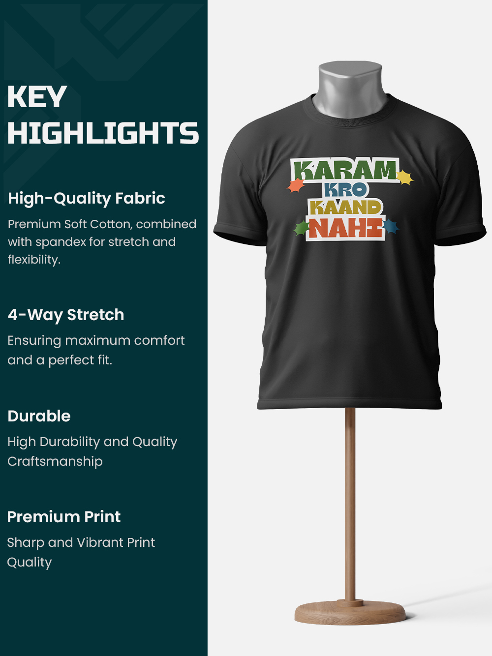 "Karma Karo Kaand Nahi" Sarcastic T-Shirt