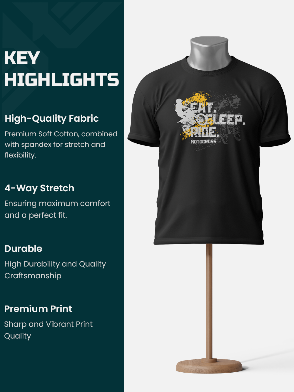 Eat Sleep Ride Biker Graphic T-Shirt