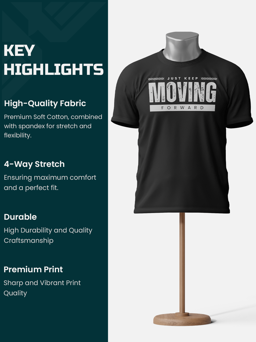 "Just Keep Moving Forward" Motivational T-Shirt