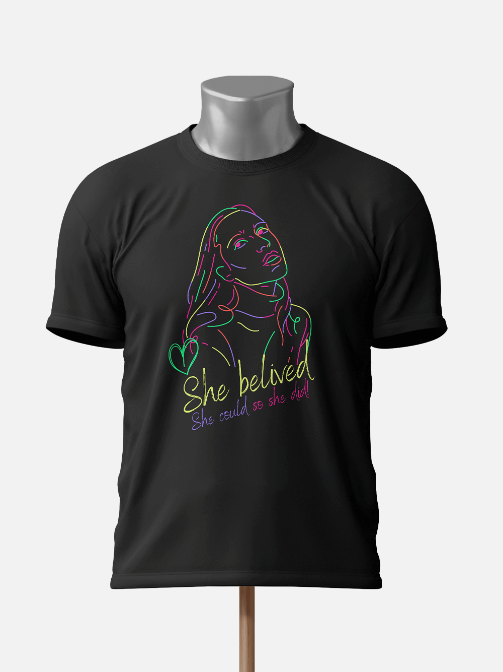 She Believed She Could Girls T-shirt - Black