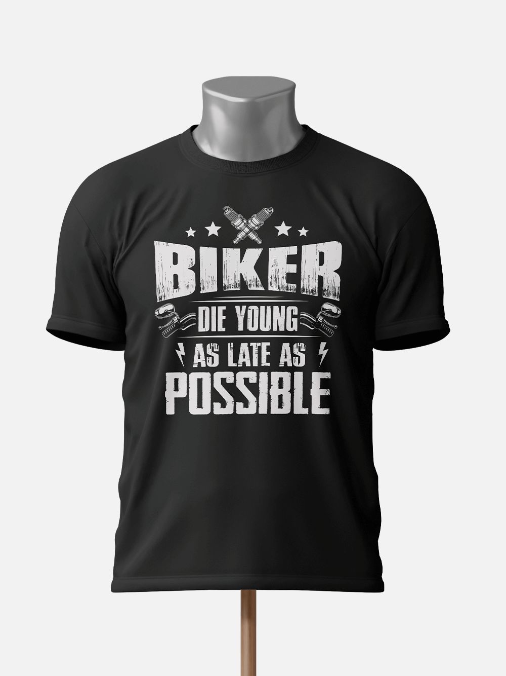 Biker Die Young - Premium Black T-Shirt