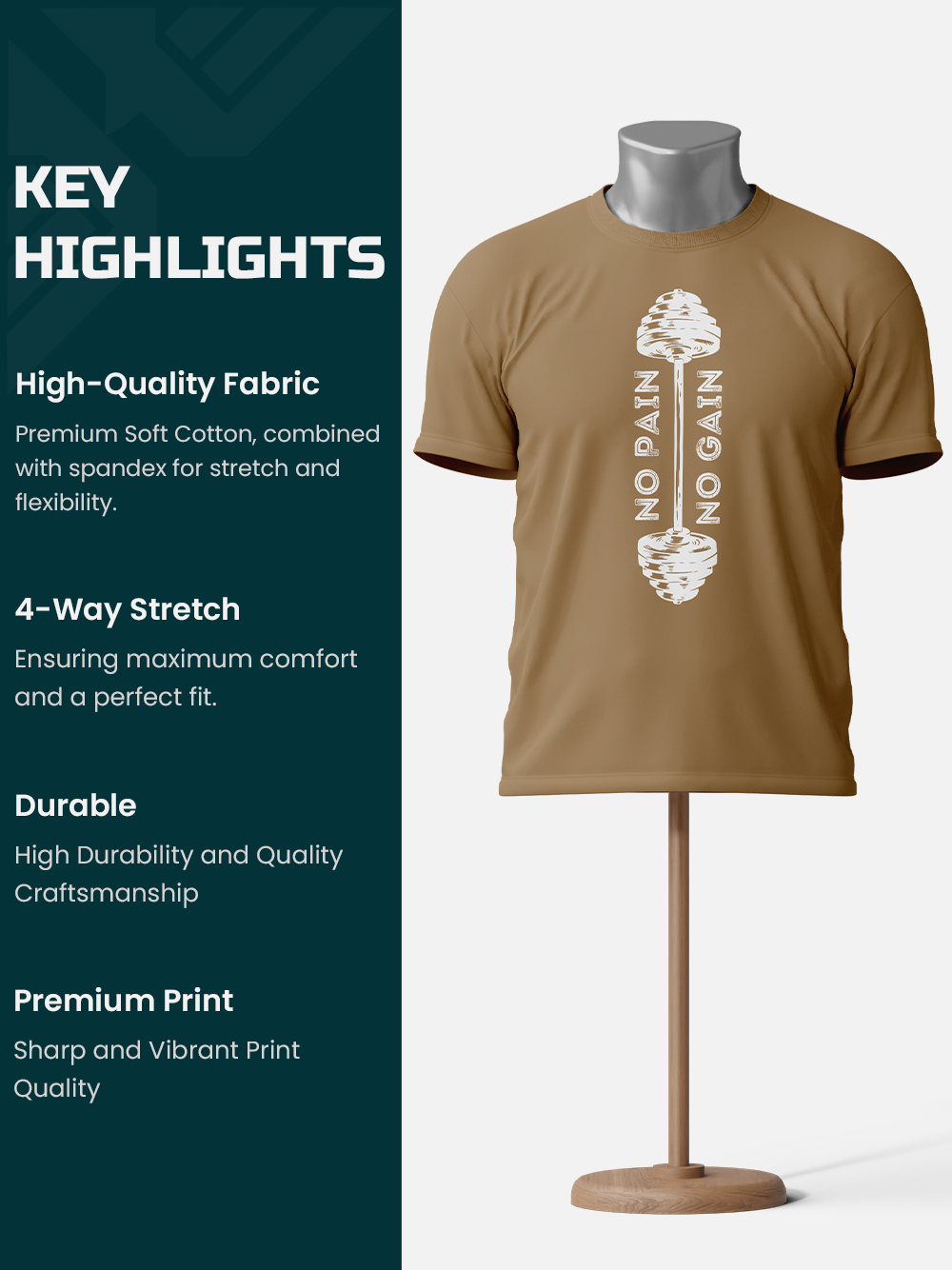 "No Pain No Gain" Premium Gym T-Shirt