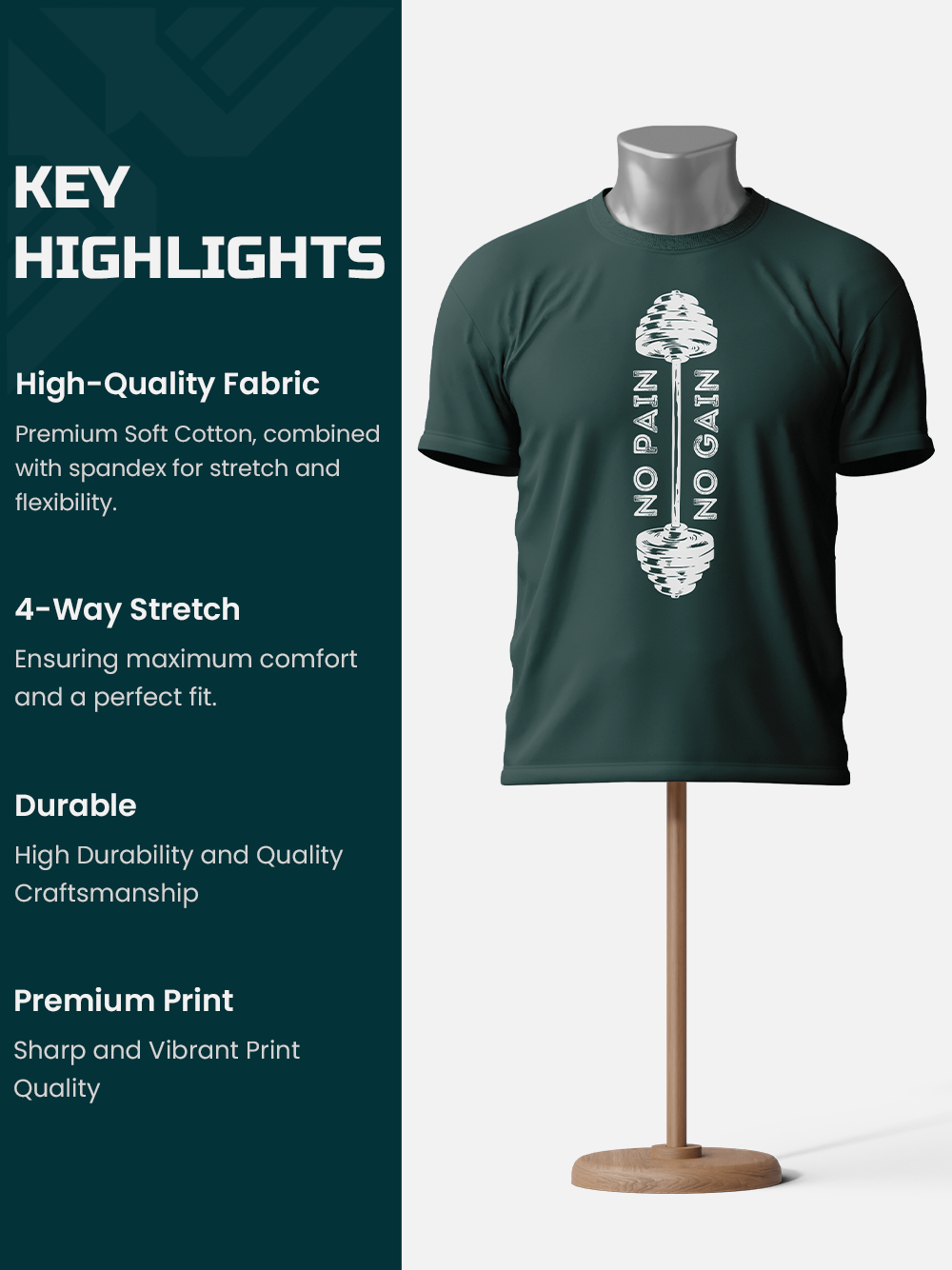 "No Pain No Gain" Premium Gym T-Shirt