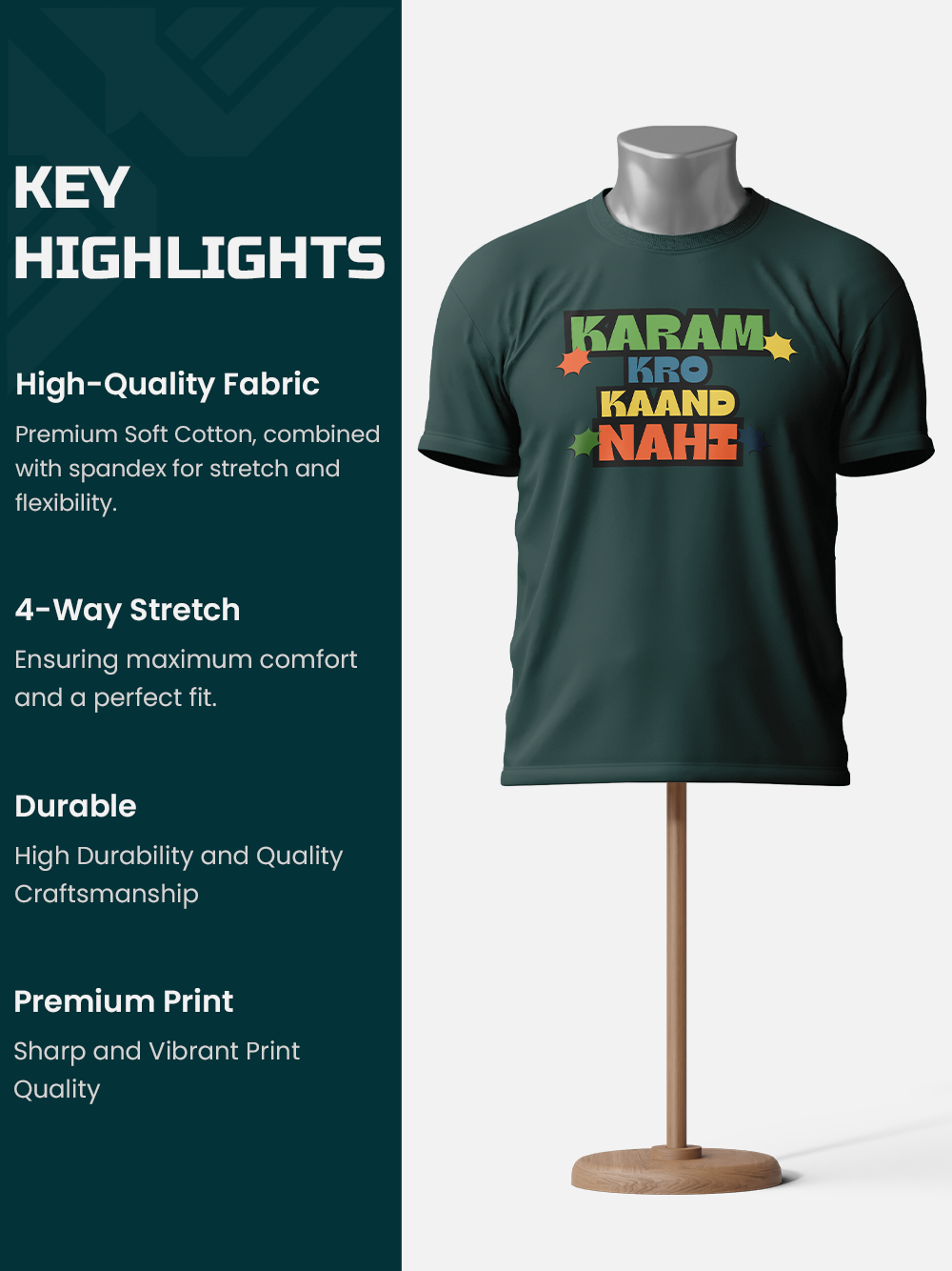"Karma Karo Kaand Nahi" Sarcastic T-Shirt