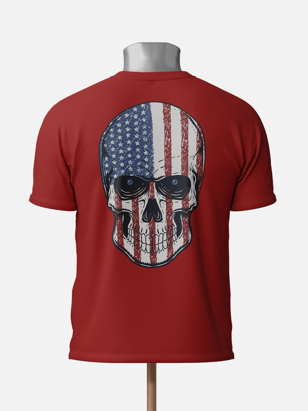 American Flag Skull Face Graphic T-Shirt