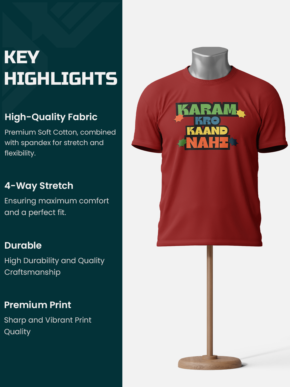 "Karma Karo Kaand Nahi" Sarcastic T-Shirt