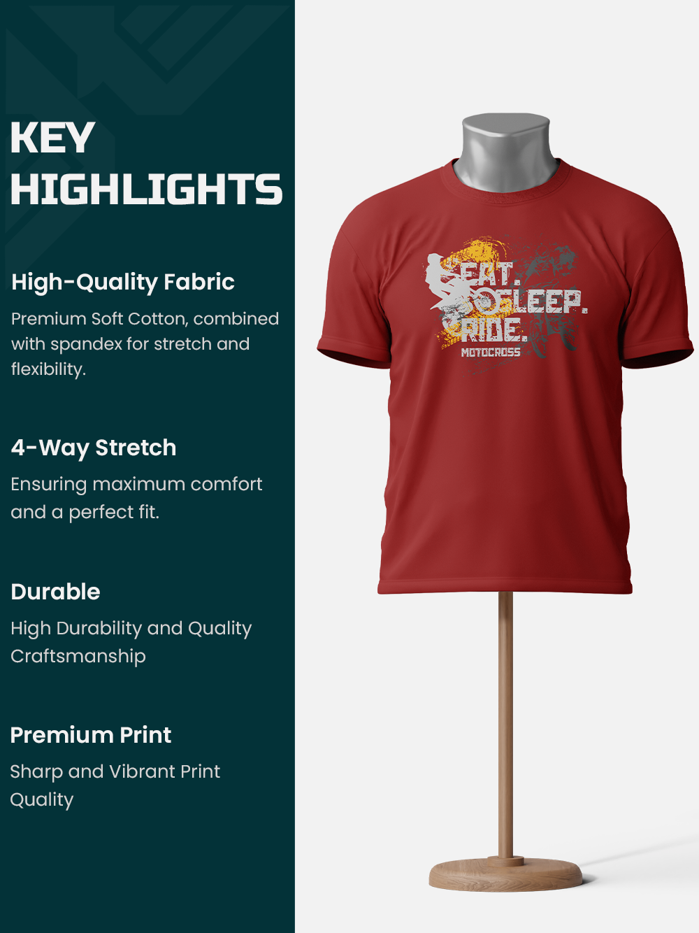 Eat Sleep Ride Biker Graphic T-Shirt