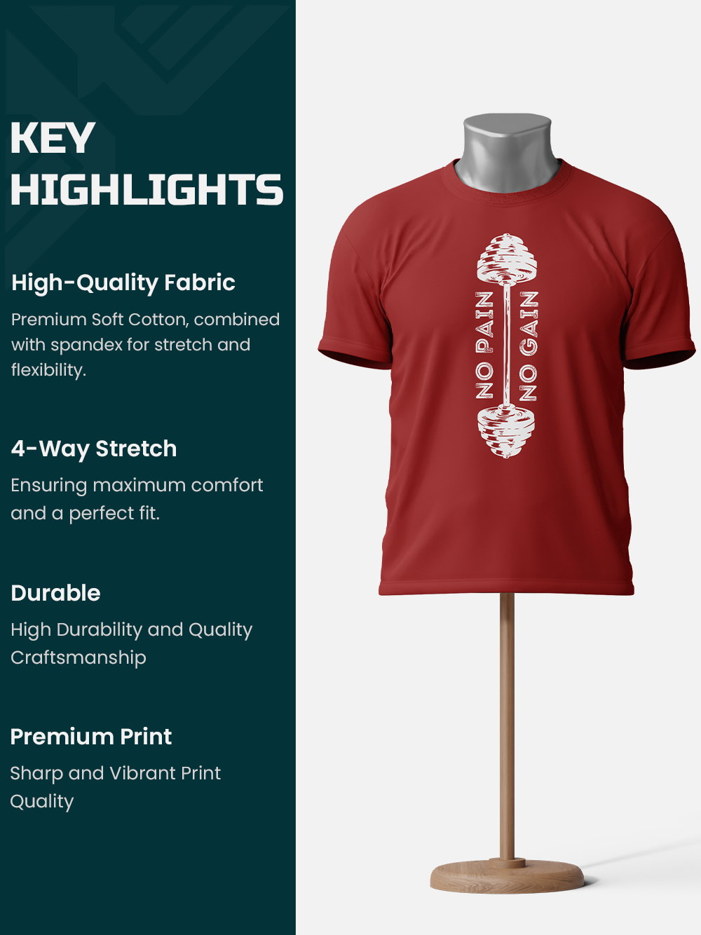 "No Pain No Gain" Premium Gym T-Shirt