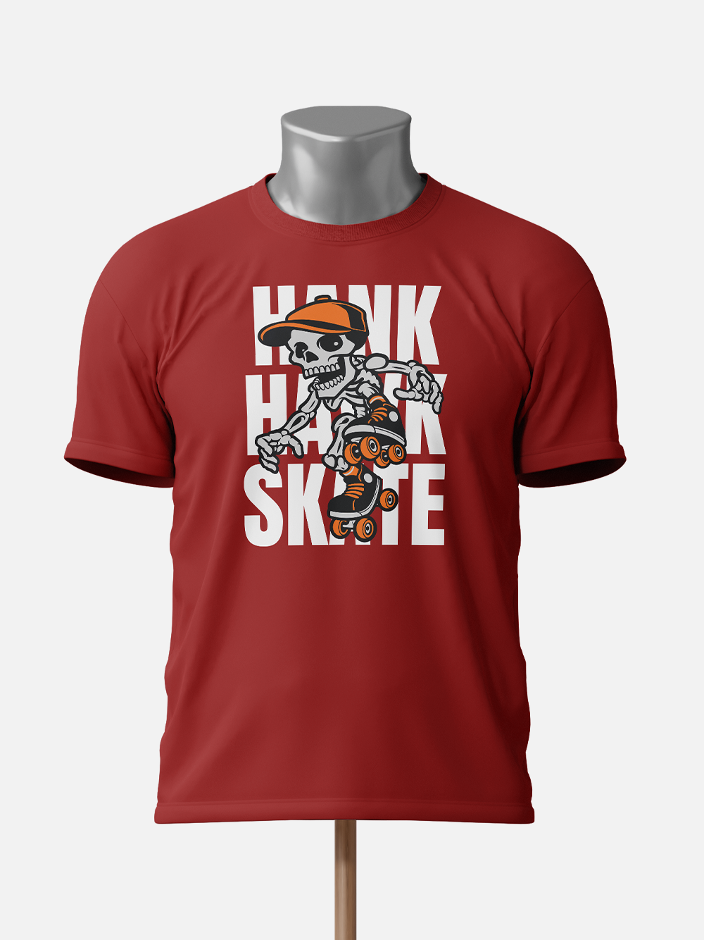 Hank Hawk Skate Street Style  - Red T-Shirt