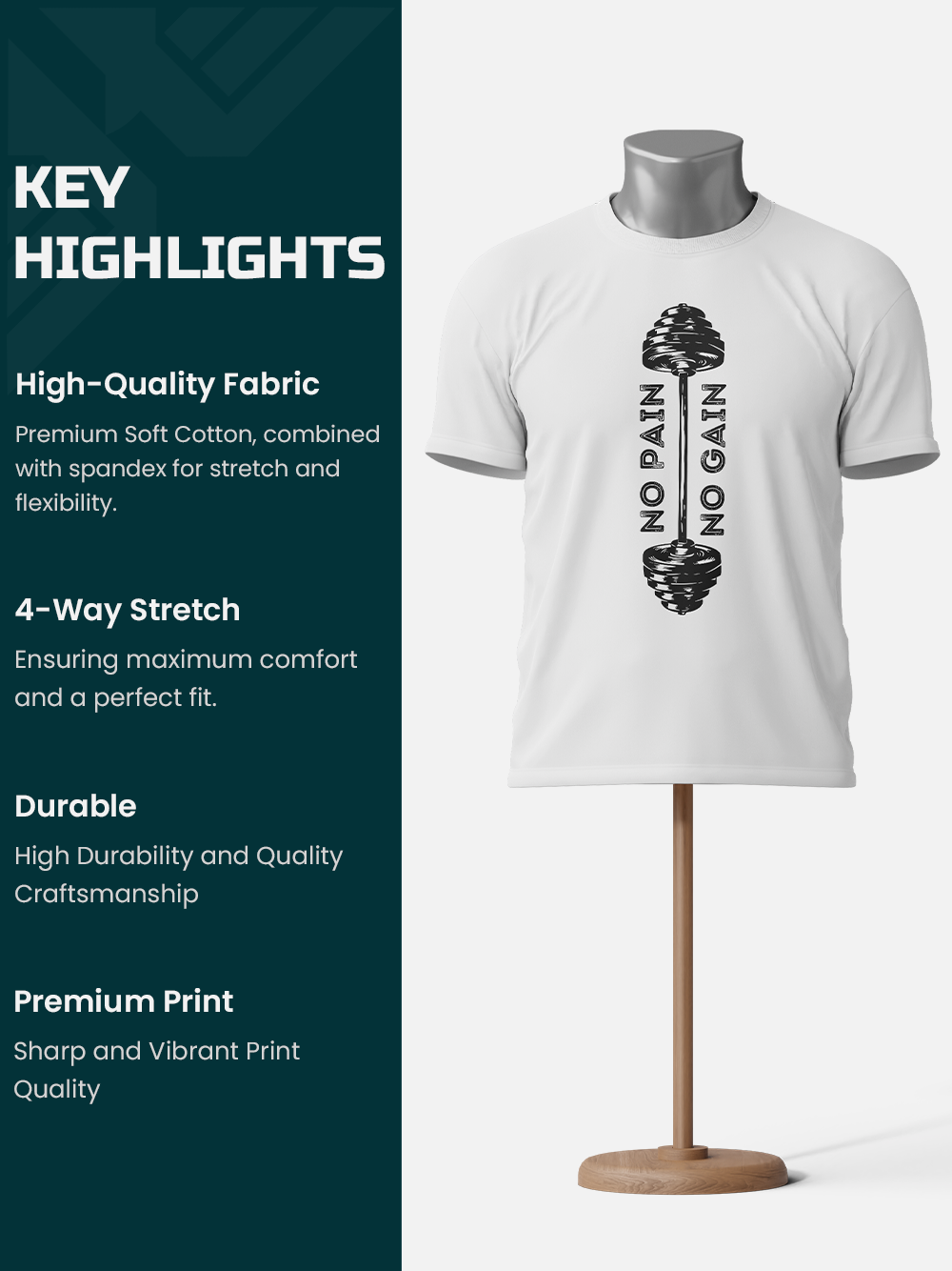"No Pain No Gain" Premium Gym T-Shirt