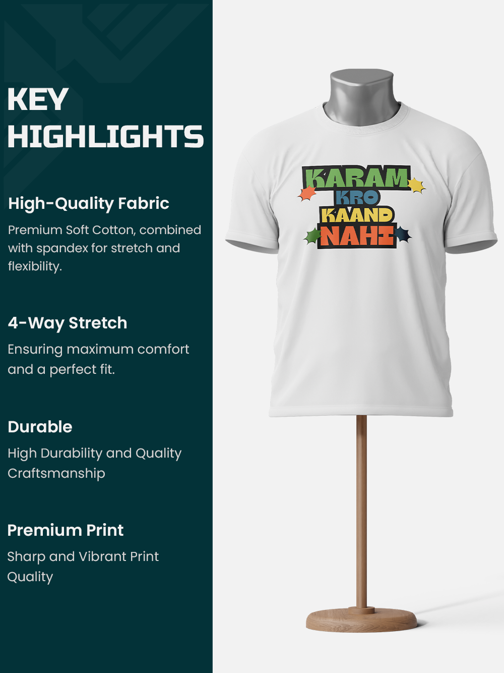 "Karma Karo Kaand Nahi" Sarcastic T-Shirt