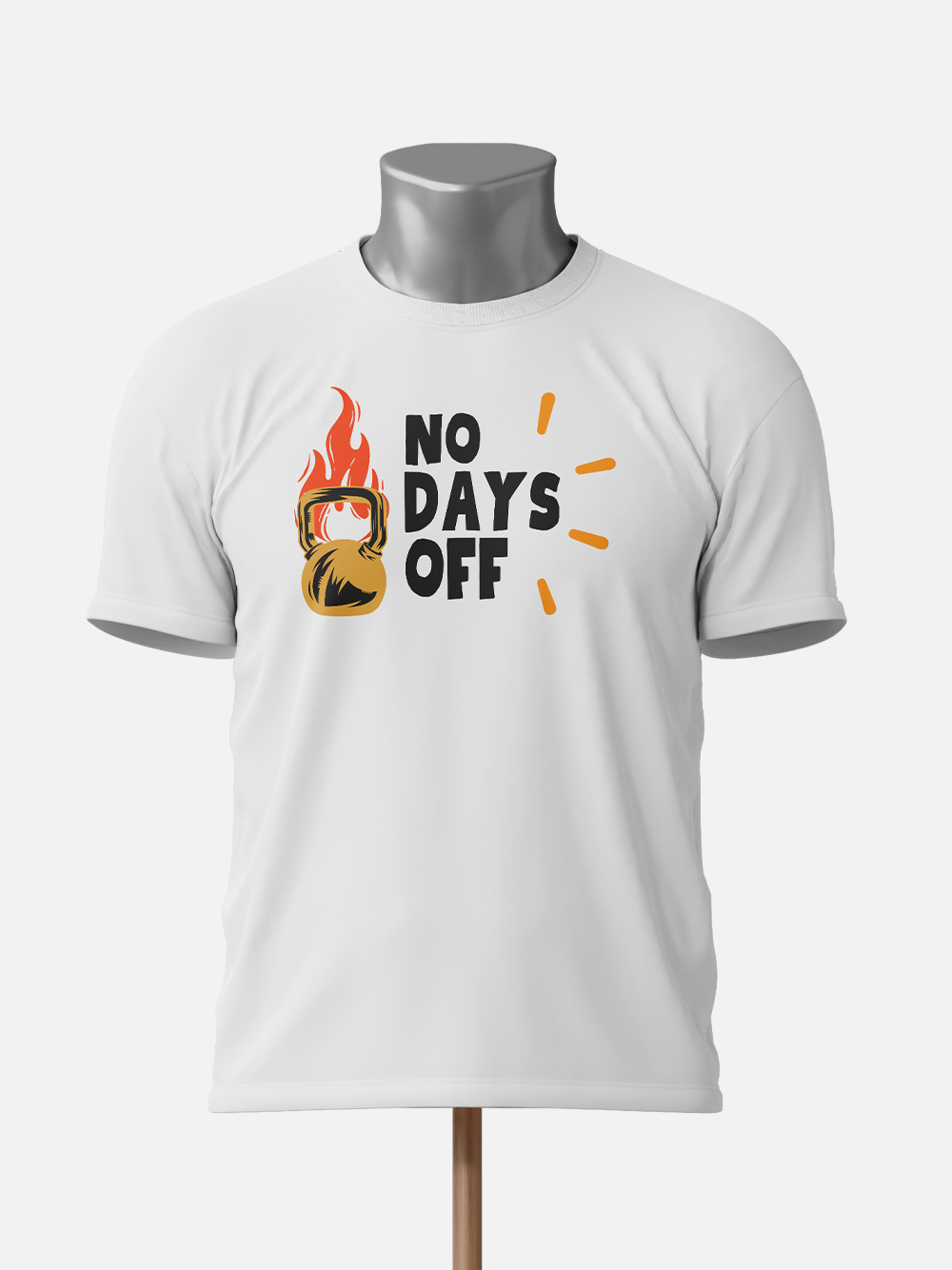 No Days Off White - Cotton Lycra T-Shirt