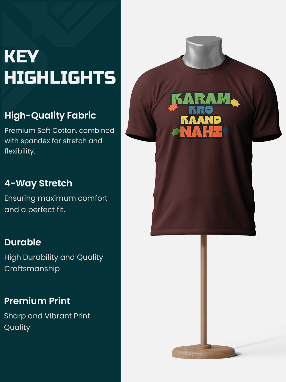 "Karma Karo Kaand Nahi" Sarcastic T-Shirt