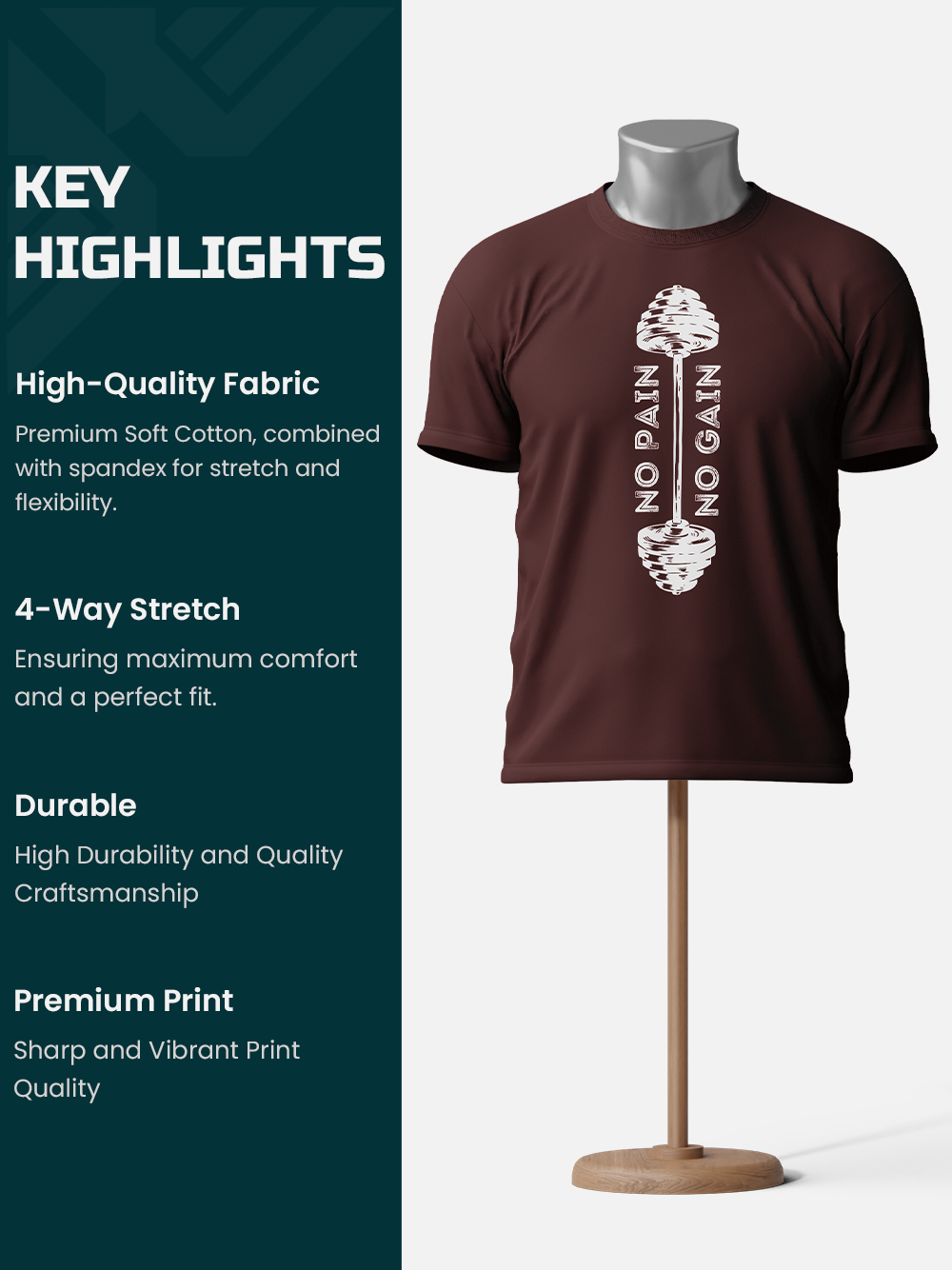 "No Pain No Gain" Premium Gym T-Shirt