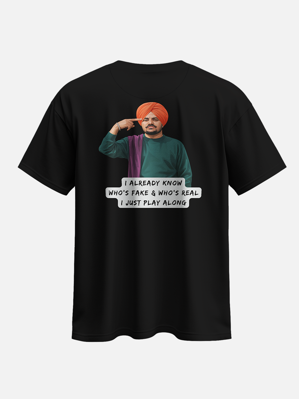I Know Who’s Real – Sidhu Moosewala Oversized T-Shirt