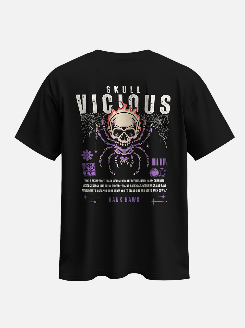 Skull Vicious Oversized Street T-Shirt