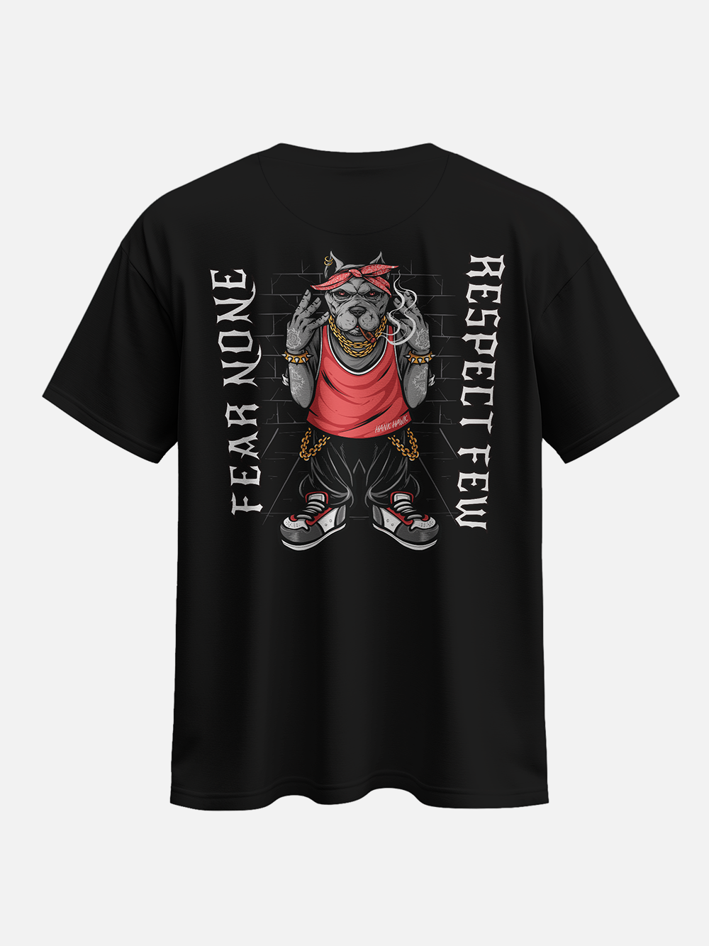 Gangsta Bulldog – "Respect Few, Fear None" Oversized Street T-Shirt