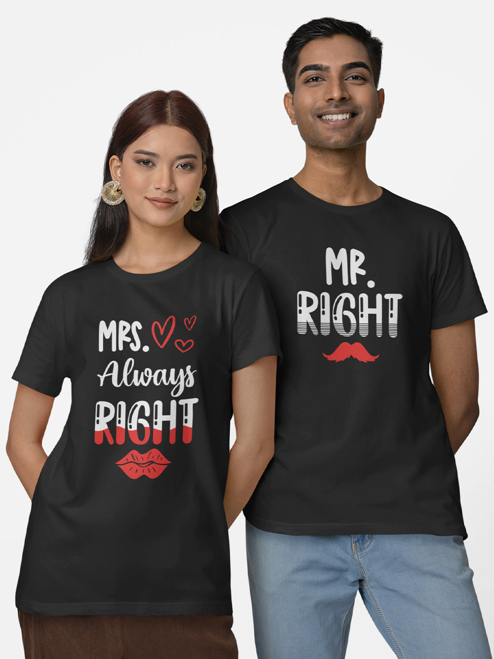 Mr. Right, Mrs. Always Right - Couple T-Shirt