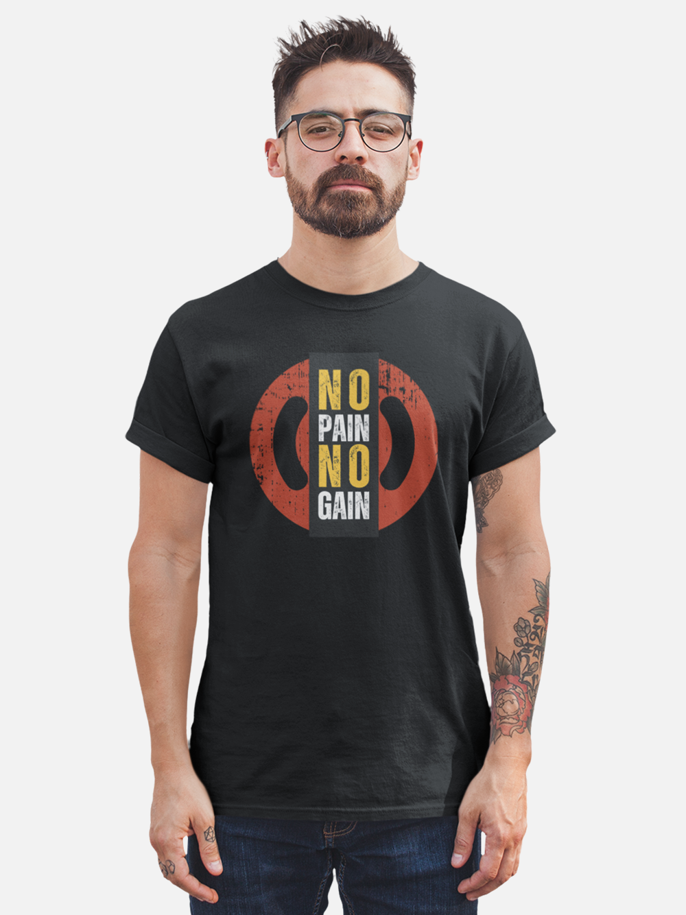 "No Pain No Gain" Gym T-Shirt - Motivational Workout Tee