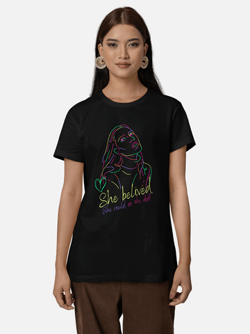 She Believed She Could Girls T-shirt - Black