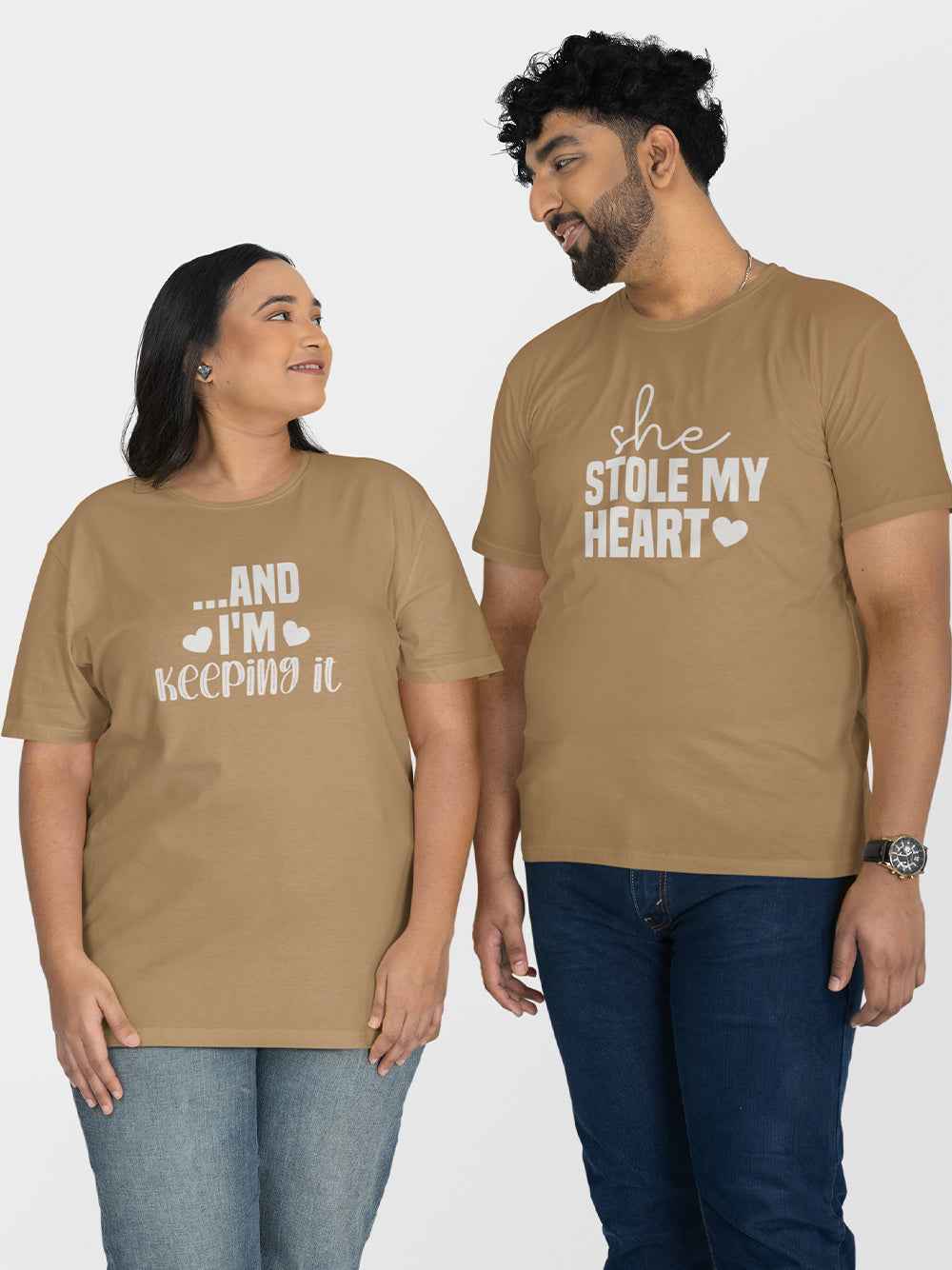 She Stole My Heart, and I'm Keeping It - Couple T-Shirt Set