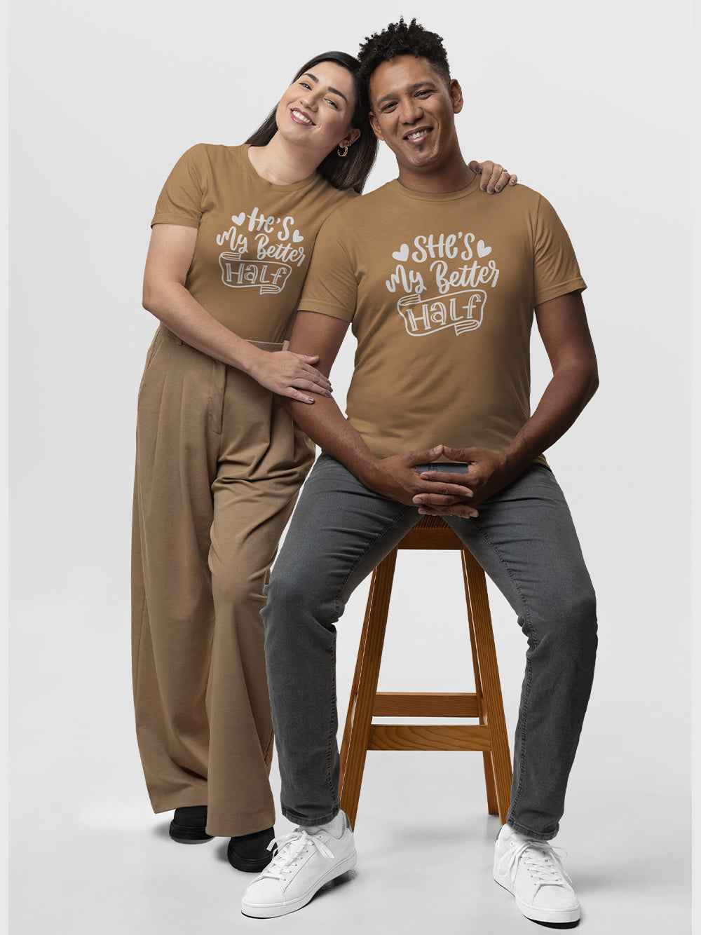 He's My Better Half, She's My Better Half - Couple T-Shirt