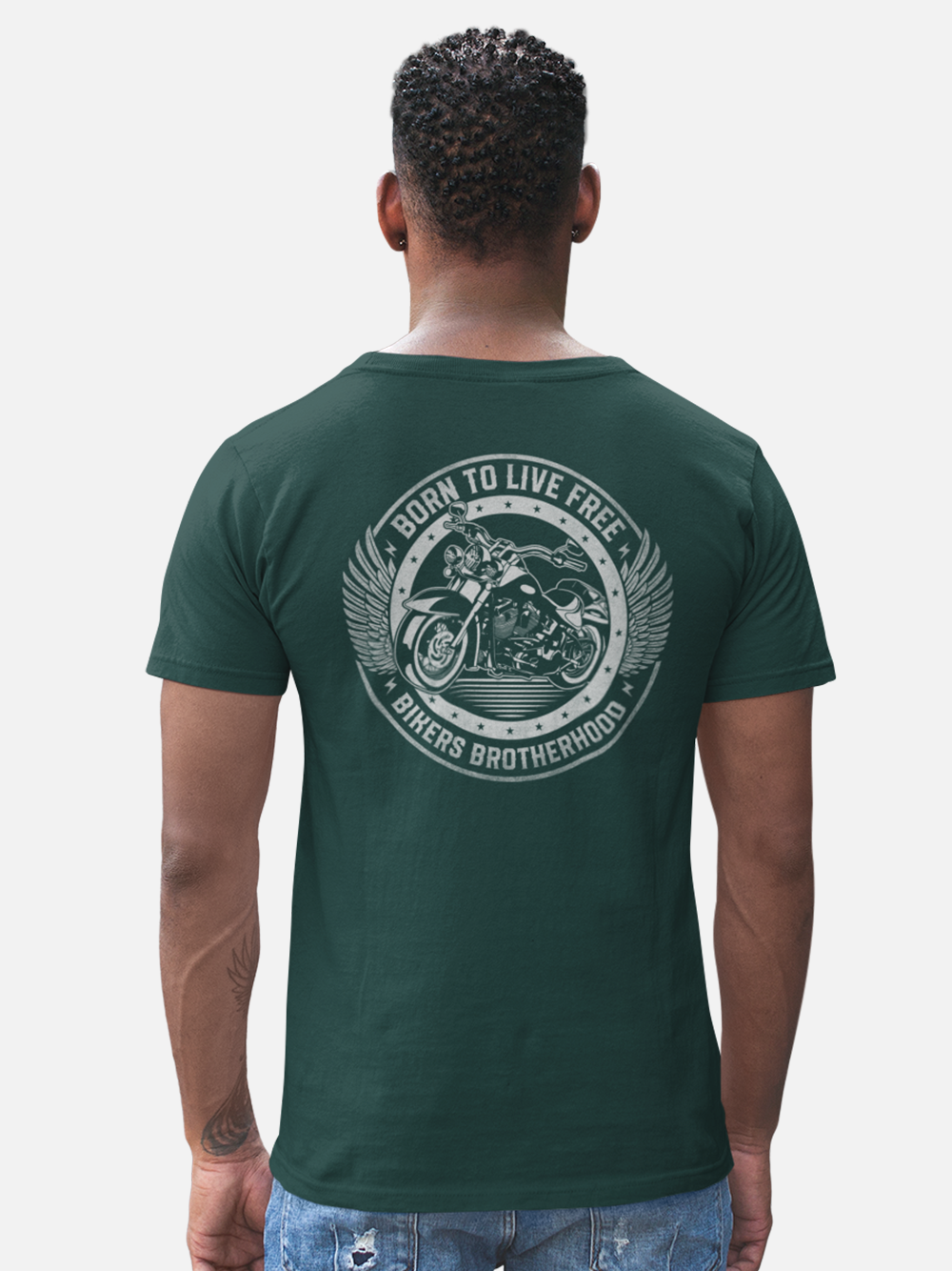 Born to Live Free Bikers Brotherhood Graphic T-Shirt