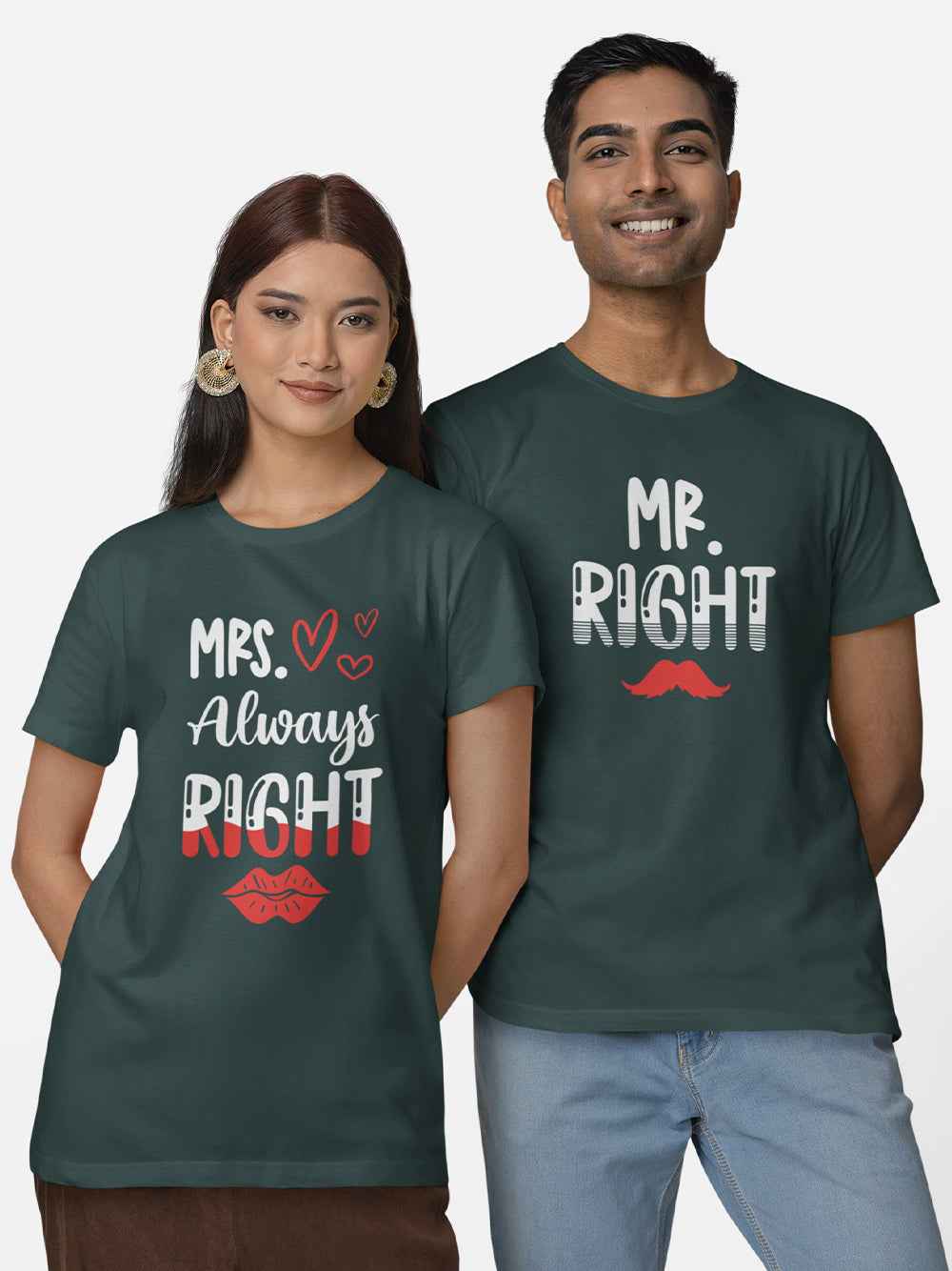 Mr. Right, Mrs. Always Right - Couple T-Shirt