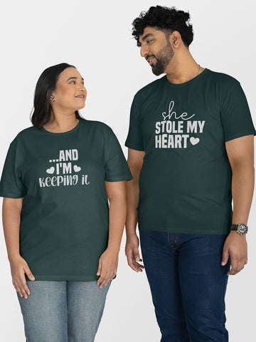 She Stole My Heart, and I'm Keeping It - Couple T-Shirt Set