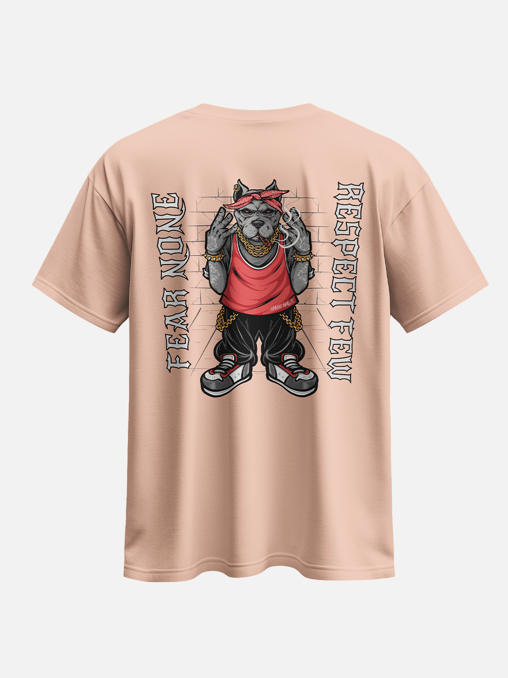 Gangsta Bulldog – "Respect Few, Fear None" Oversized Street T-Shirt
