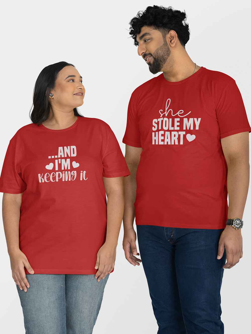 She Stole My Heart, and I'm Keeping It - Couple T-Shirt Set