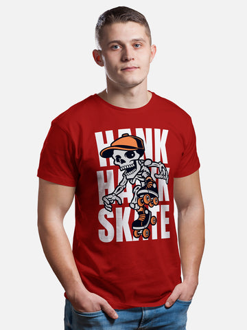 Hank Hawk Skate Street Style  - Red T-Shirt