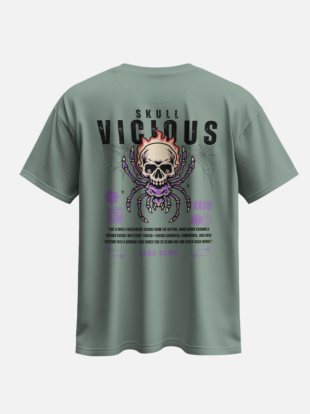 Skull Vicious Oversized Street T-Shirt