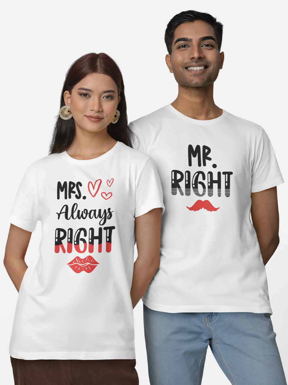 Mr. Right, Mrs. Always Right - Couple T-Shirt