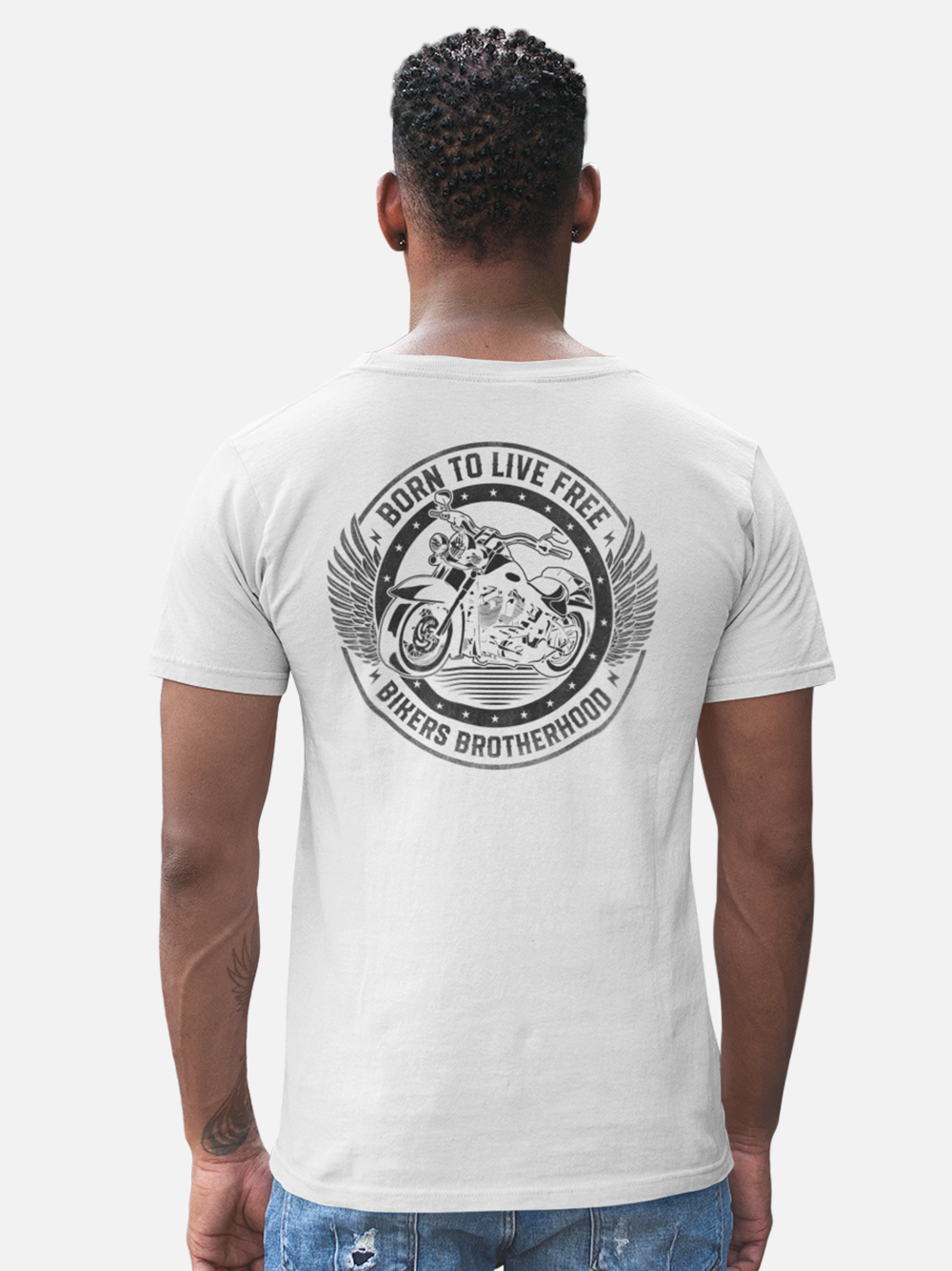 Born to Live Free Bikers Brotherhood Graphic T-Shirt