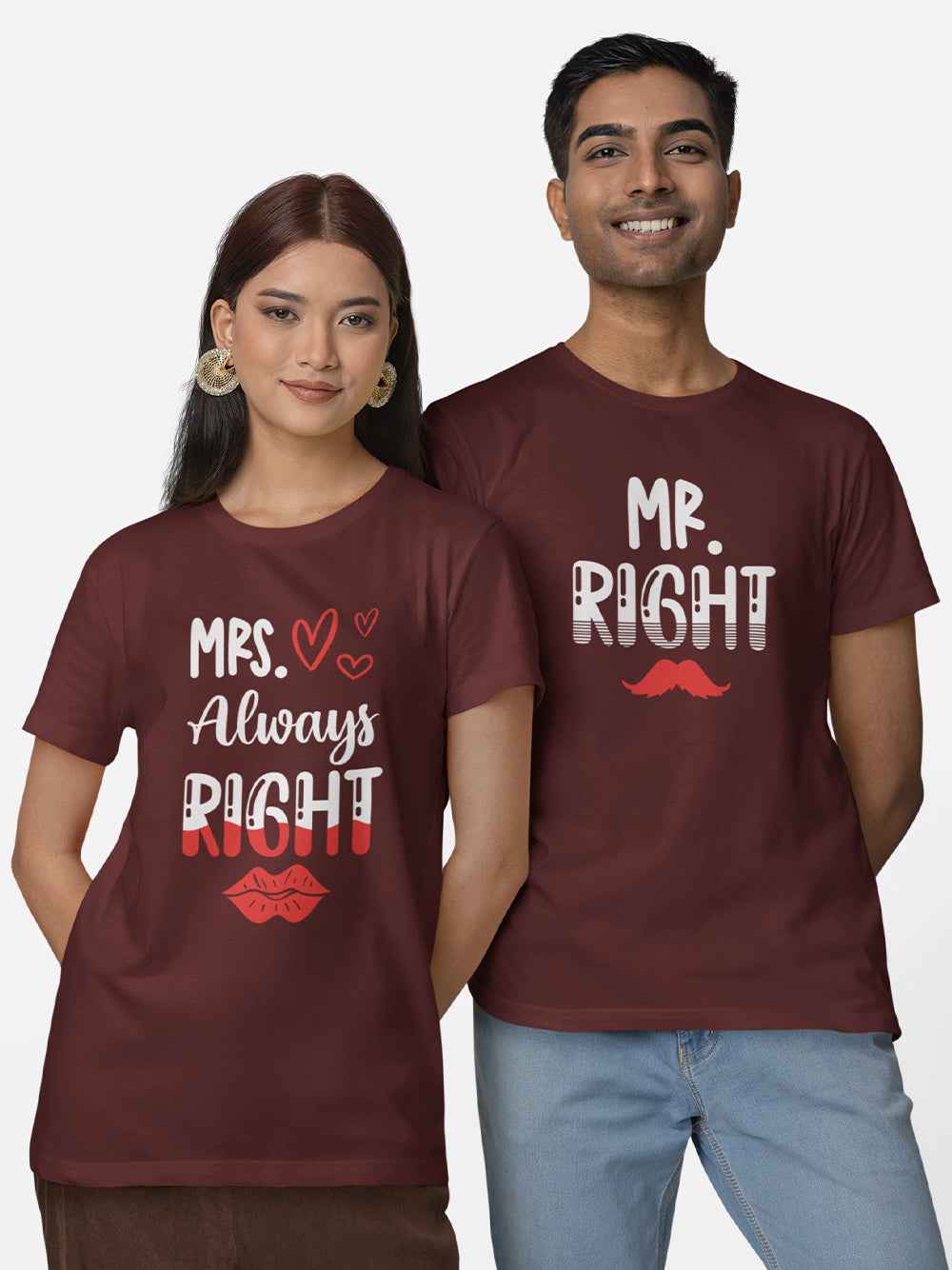 Mr. Right, Mrs. Always Right - Couple T-Shirt